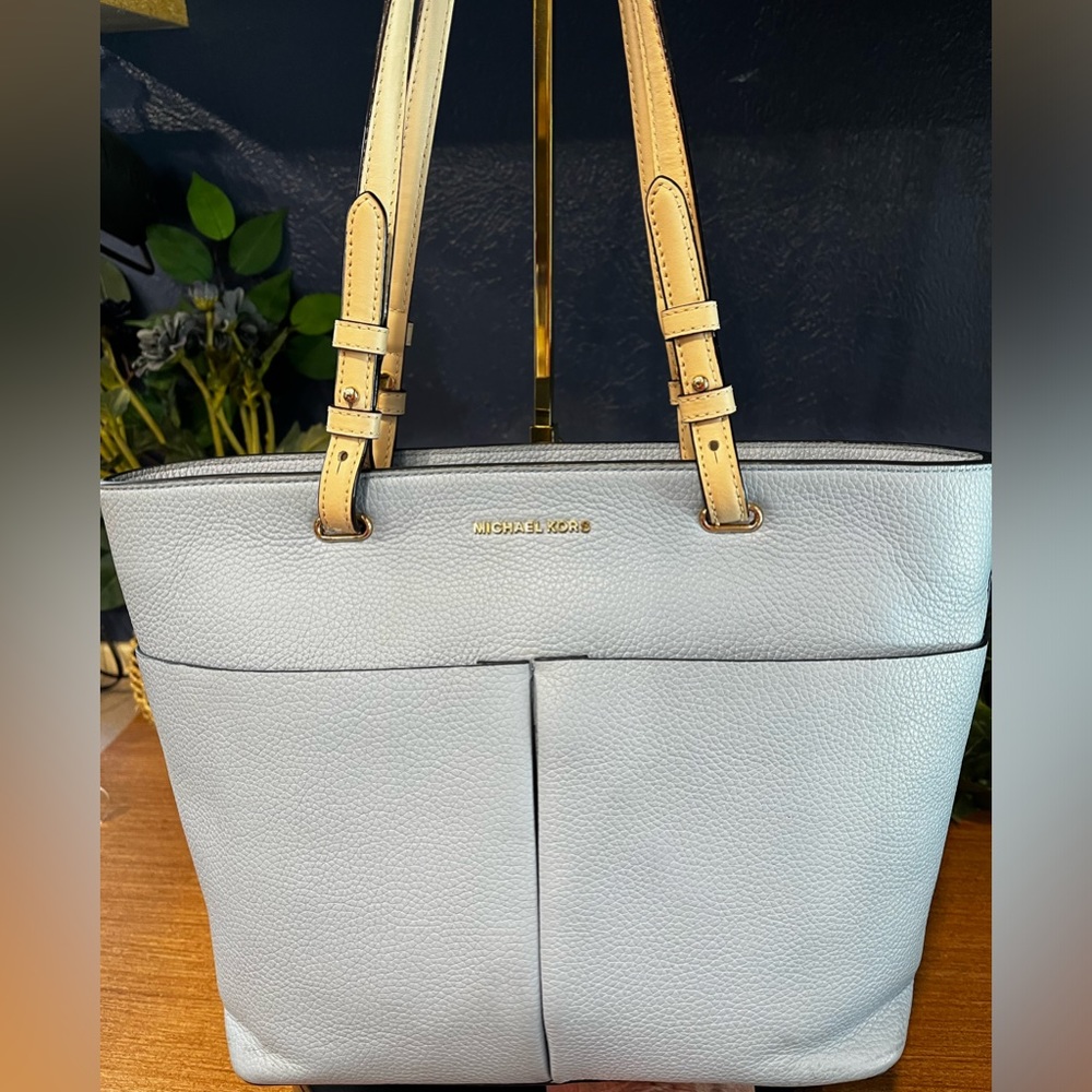 Michael Kors Light Blue Pebbled Leather Tote